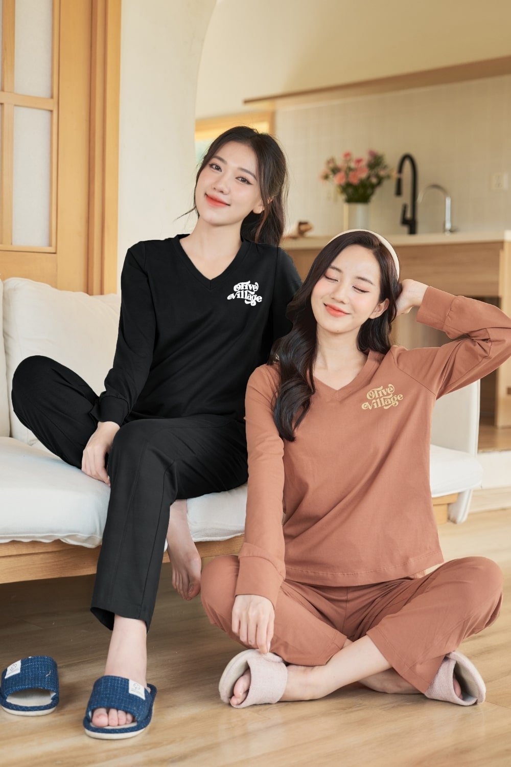 bộ cotton mặc nhà thu đông