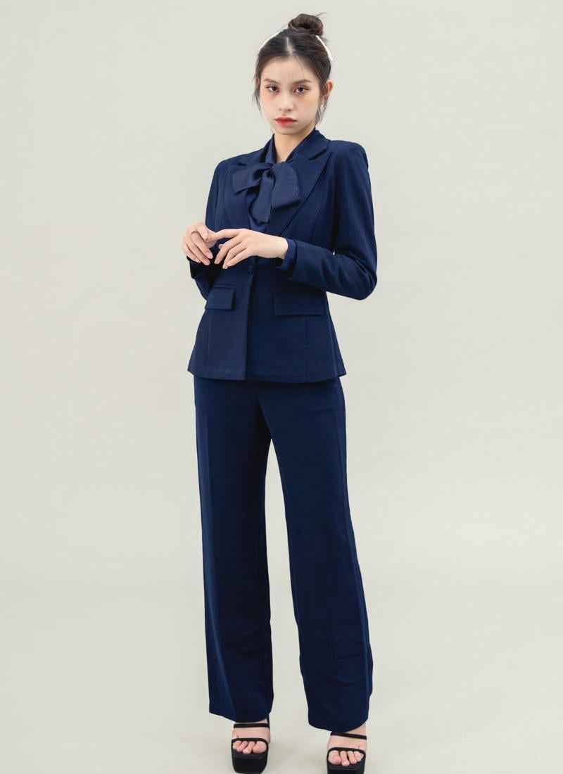 Đồ bộ xanh navy dáng suông