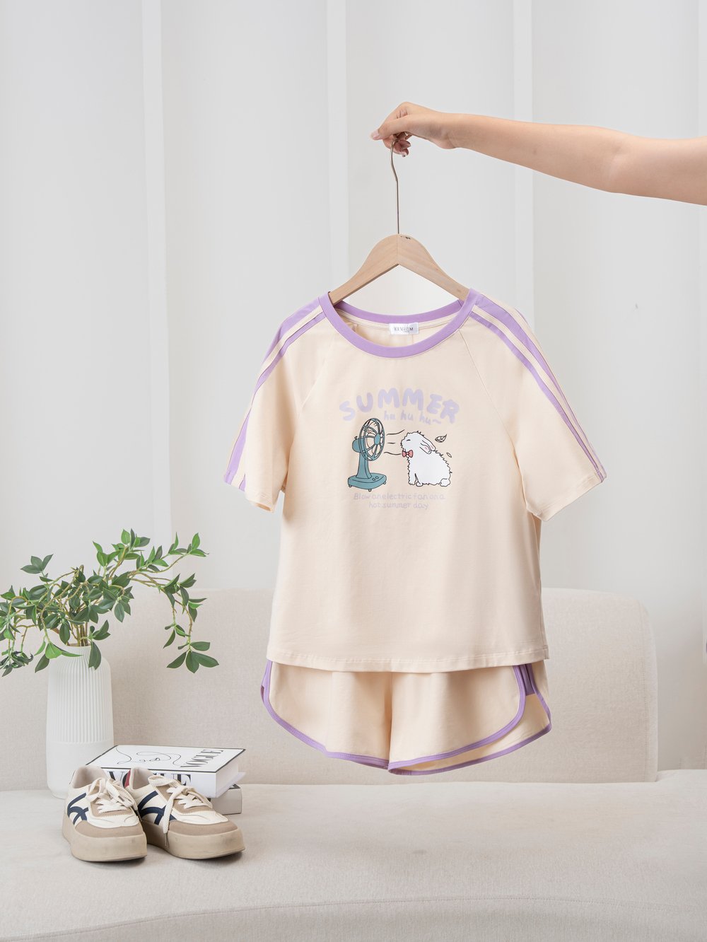 Bộ cotton đùi phối viền Summer