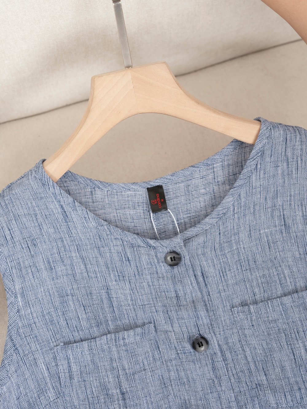 Bộ linen sóng áo gile quần suông