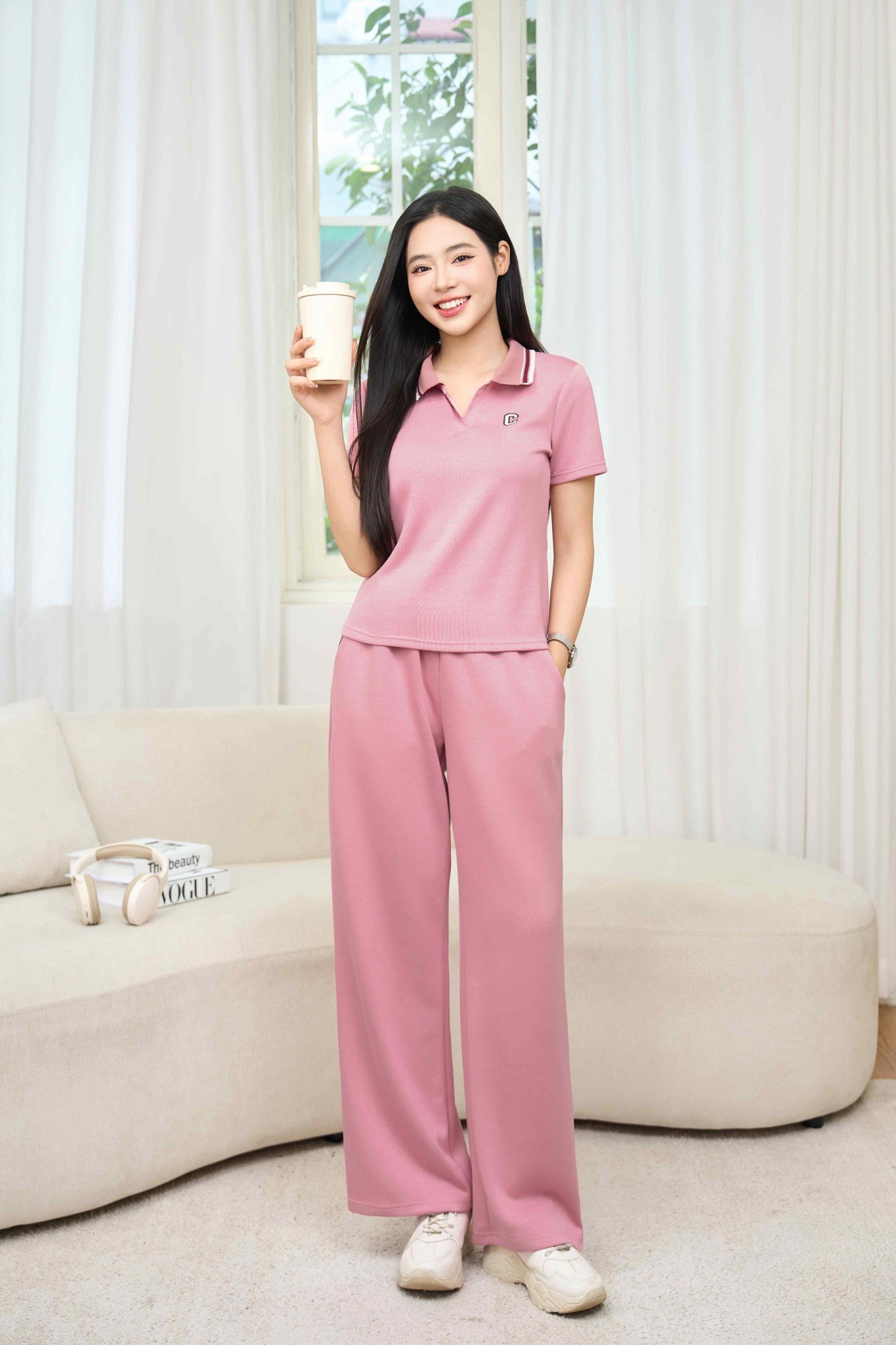 Bộ cotton umi sợi lạnh cổ polo