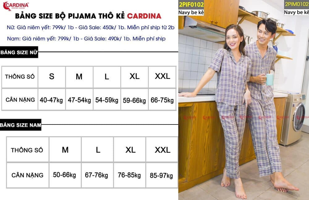 bộ pijama kẻ nam