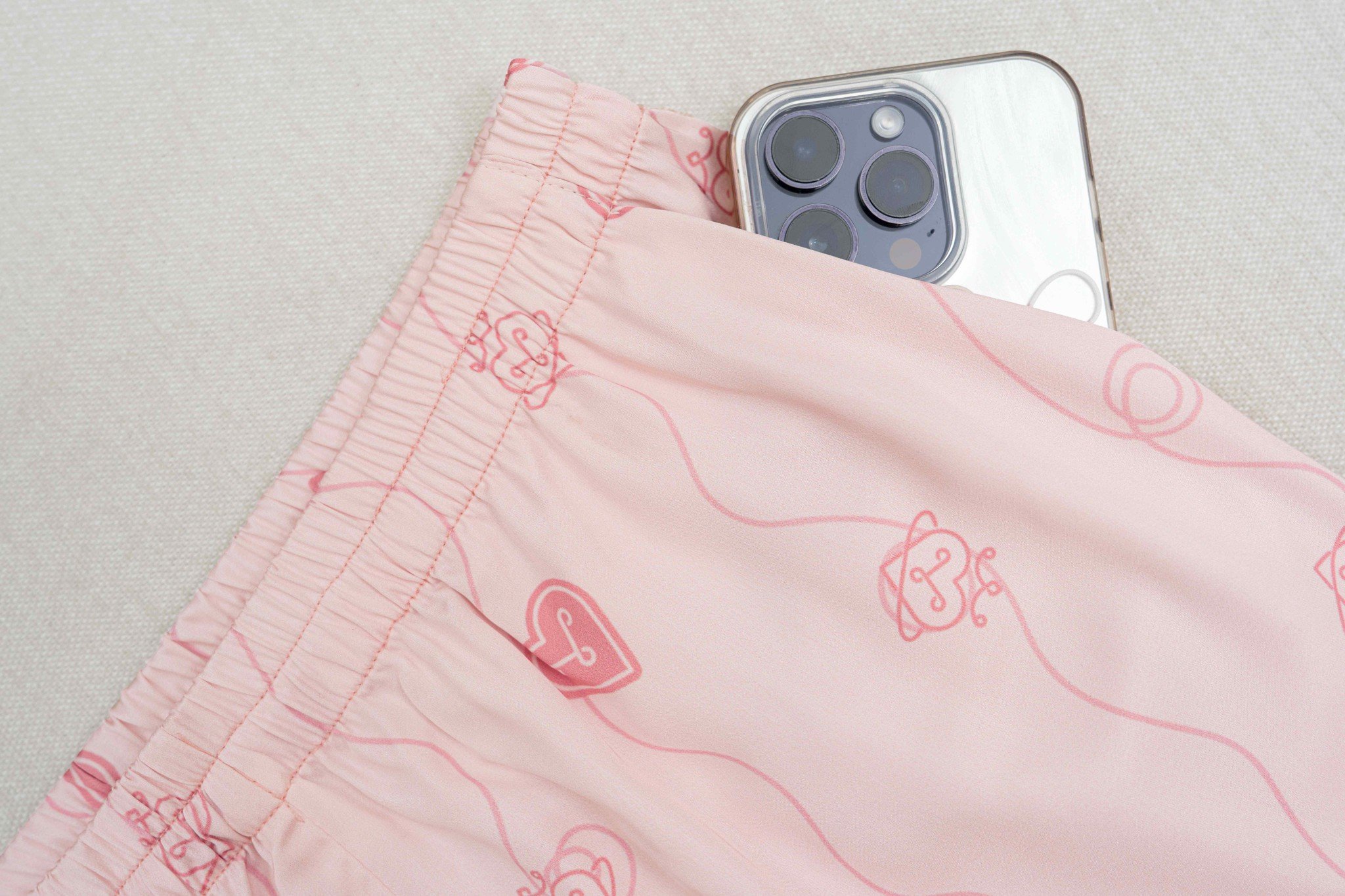 Bộ Pijama cổ 2 ve họa tiết trái tim
