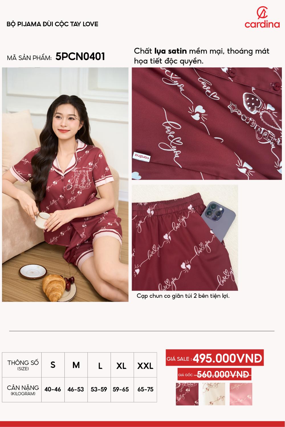 Bộ Pijama đùi cộc tay LOVE