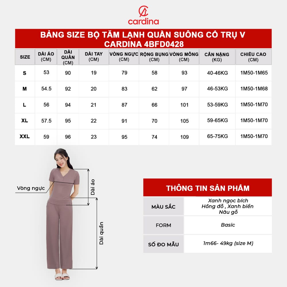 Bộ tăm lạnh quần suông cổ trụ V