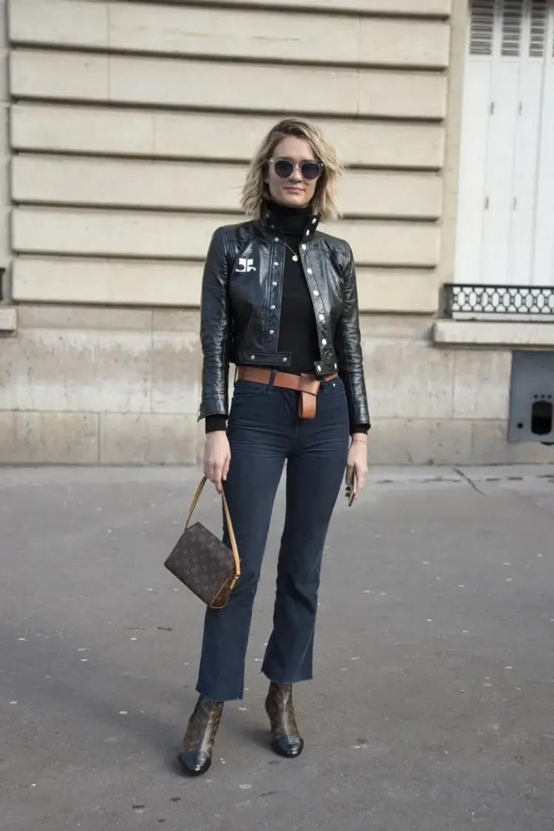 phối đồ với Quần bootcut jeans