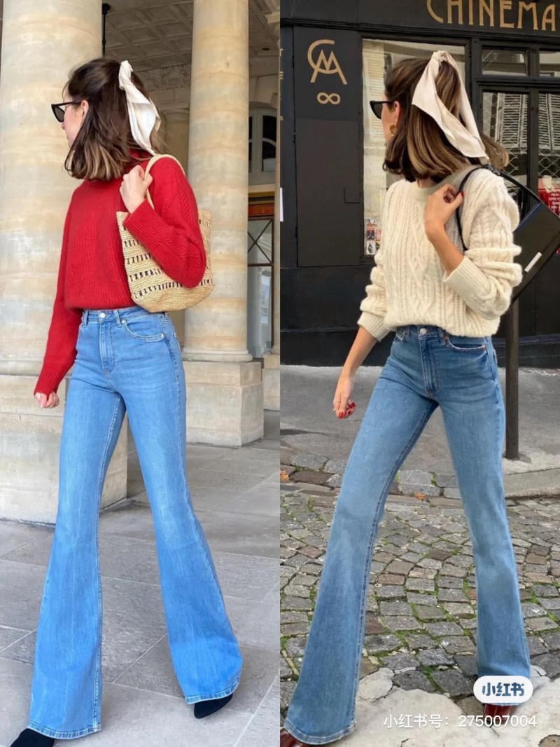 phối đồ với Quần bootcut jeans