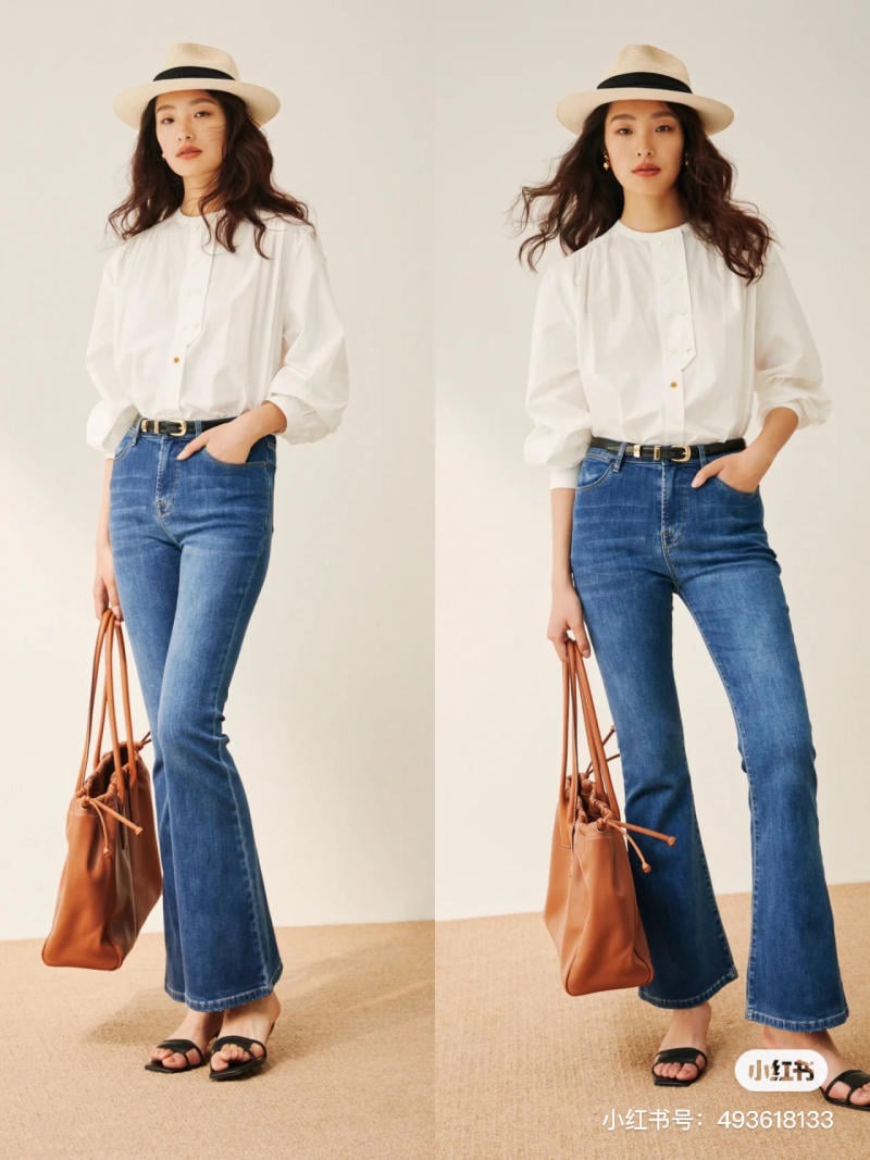 phối đồ với Quần bootcut jeans
