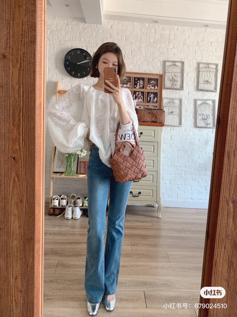 phối đồ với Quần bootcut jeans