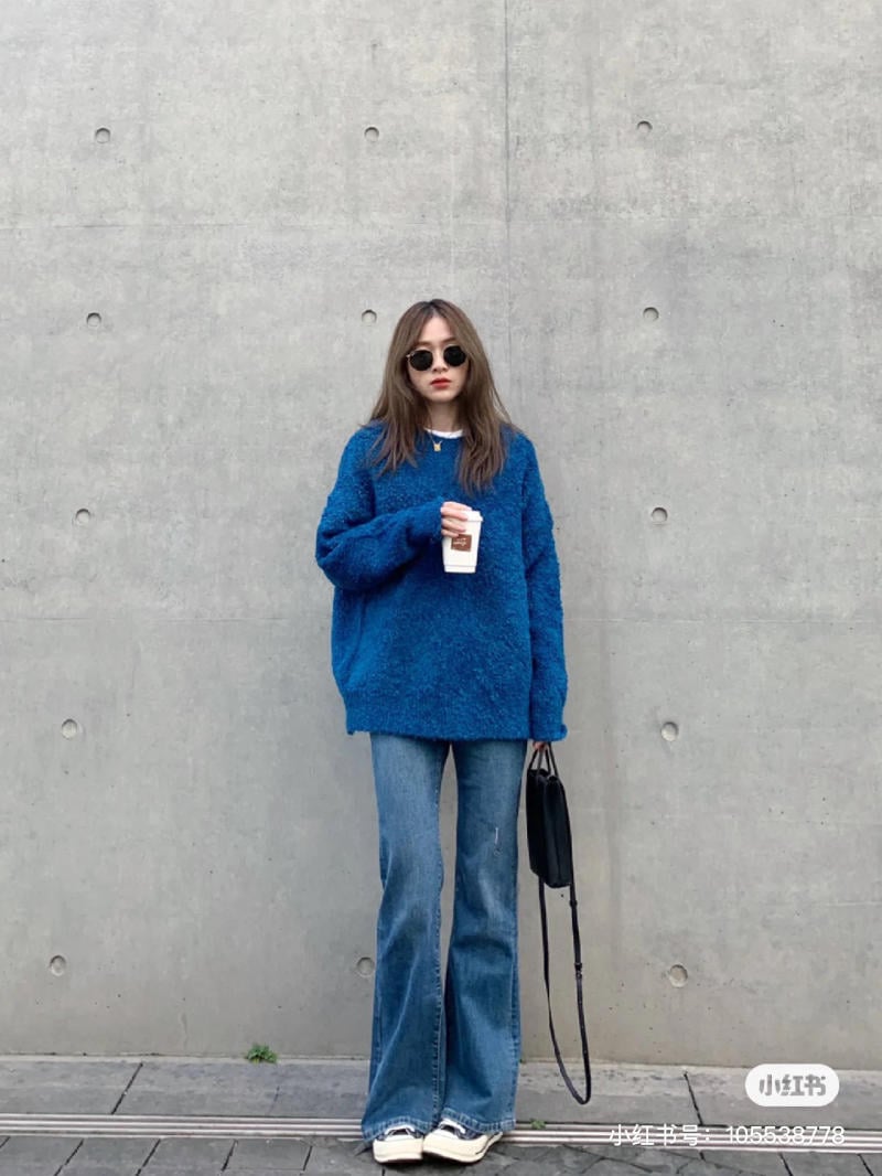 phối đồ với Quần bootcut jeans