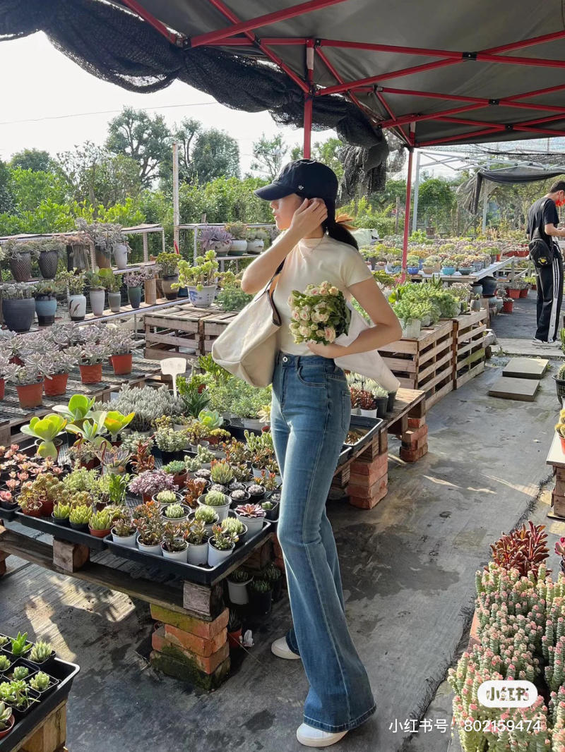 phối đồ với Quần bootcut jeans