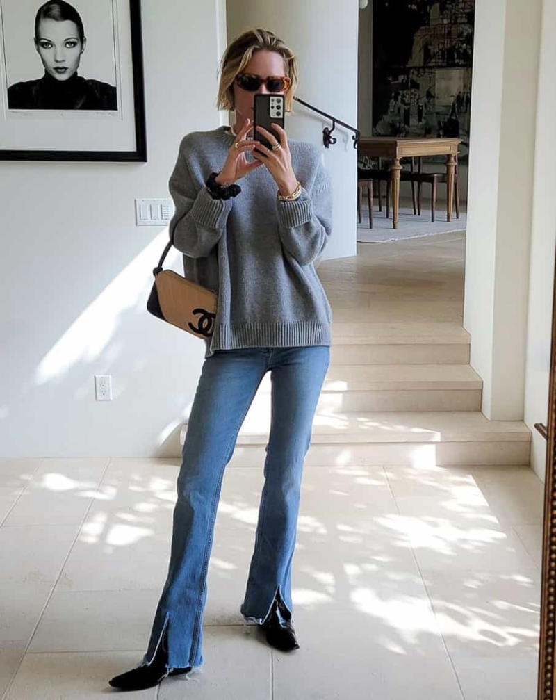 phối đồ với Quần bootcut jeans