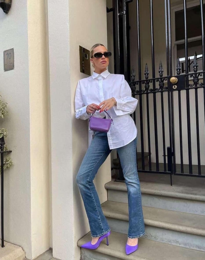 phối đồ với Quần bootcut jeans