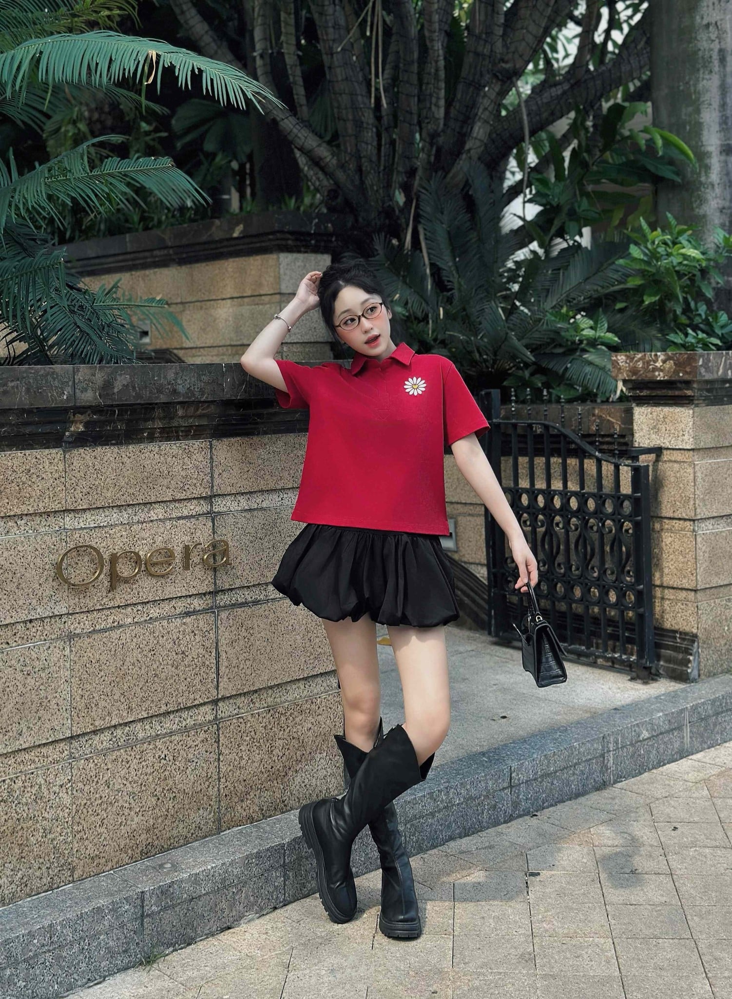 Quần bubble short mặc với áo polo