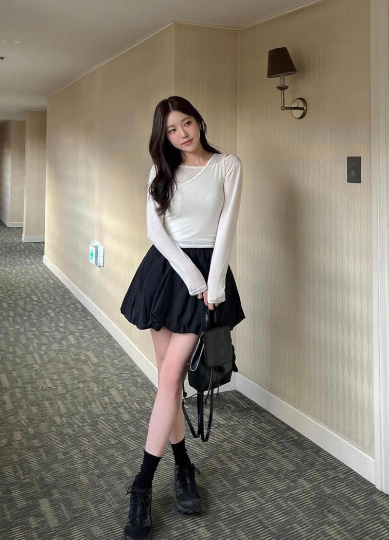 phối đồ với Bubble skirt