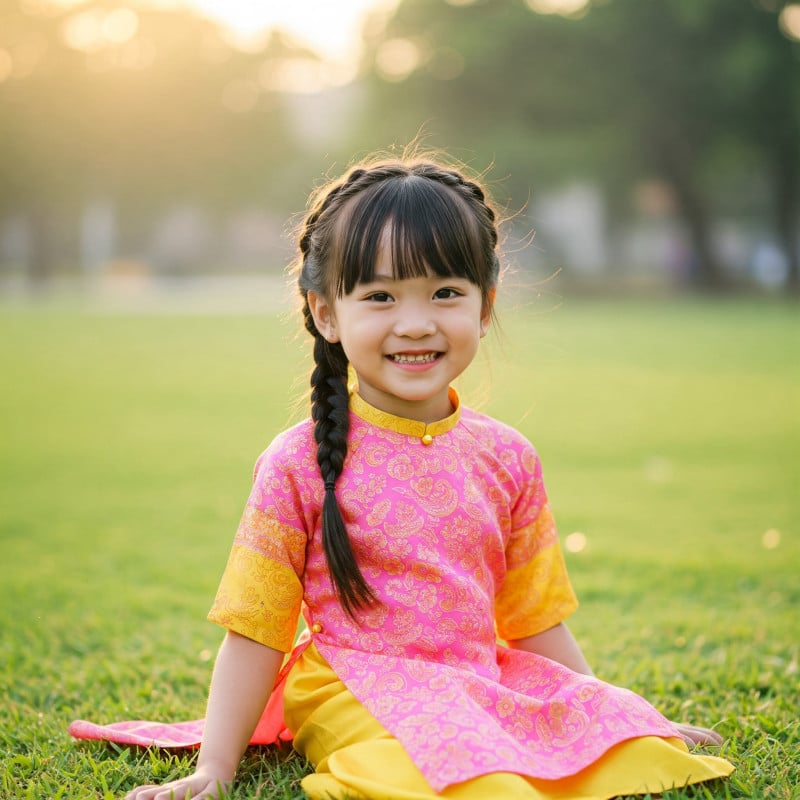 cách tết tóc cho bé gái di hoc