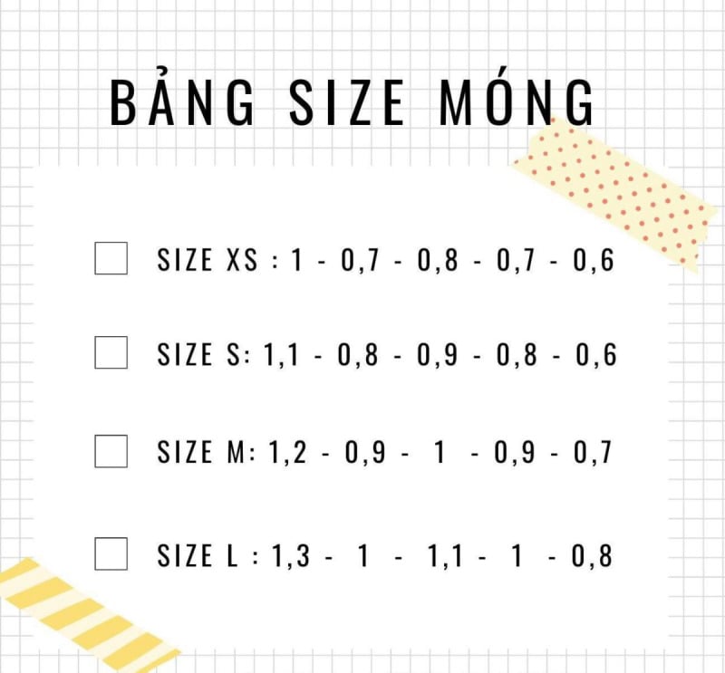 cách đo size móng tay