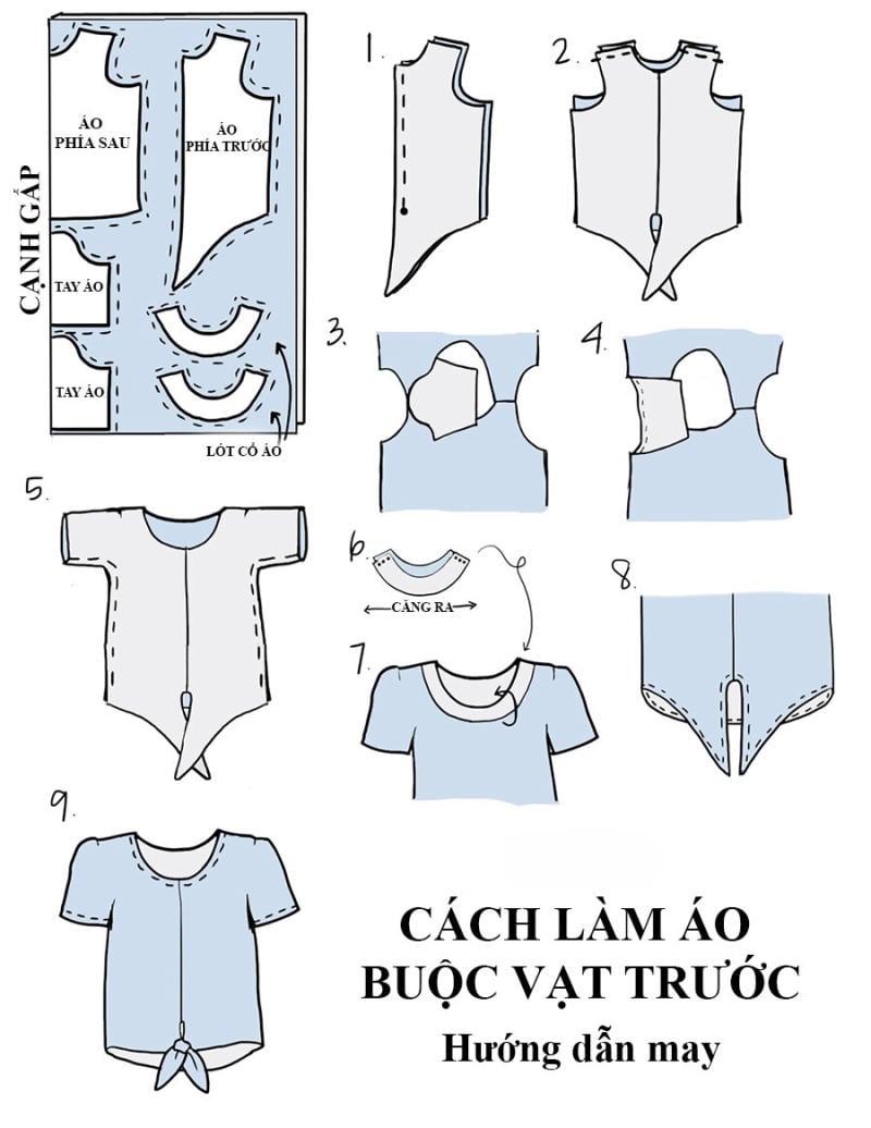 mẫu áo sơ mi buộc vạt đẹp
