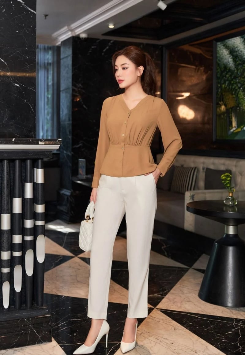 áo peplum mặc với quần gì