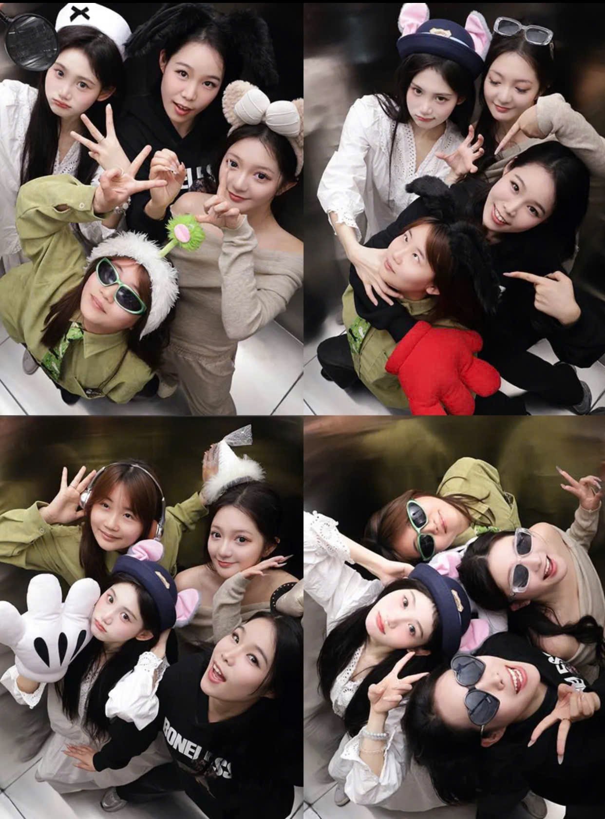 Dáng chụp photobooth 4 người