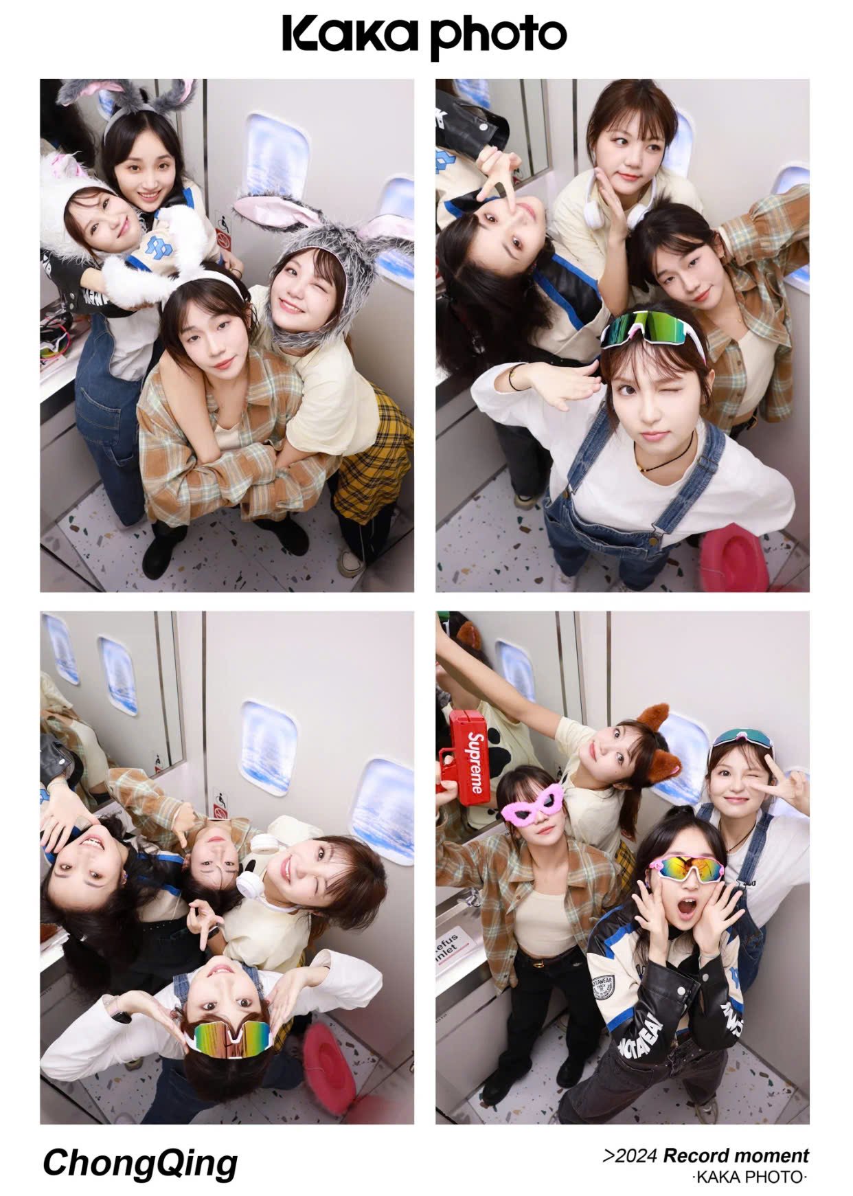 Dáng chụp photobooth 4 người