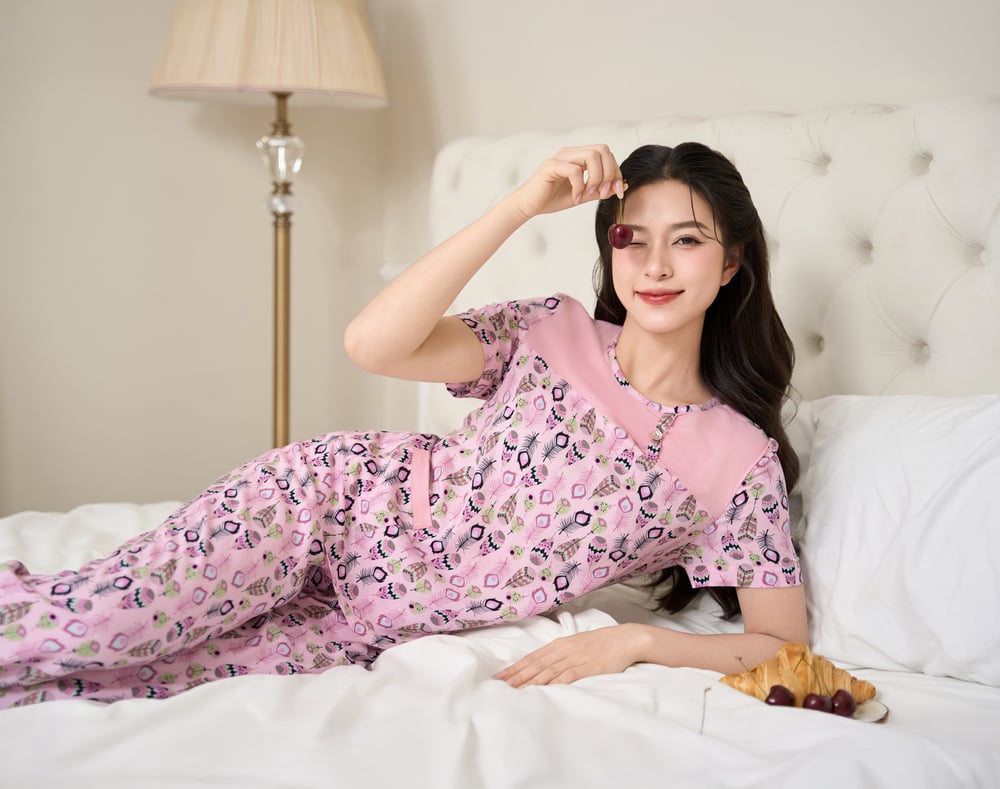 Bộ lanh quần dài phối ngực