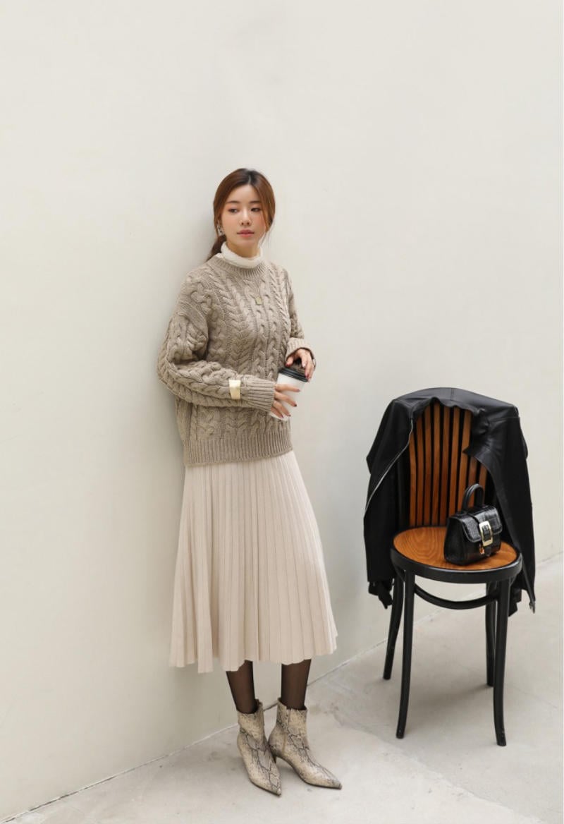 Chân váy dáng dài cotton, chân váy xòe Hàn Quốc | baybglam.com