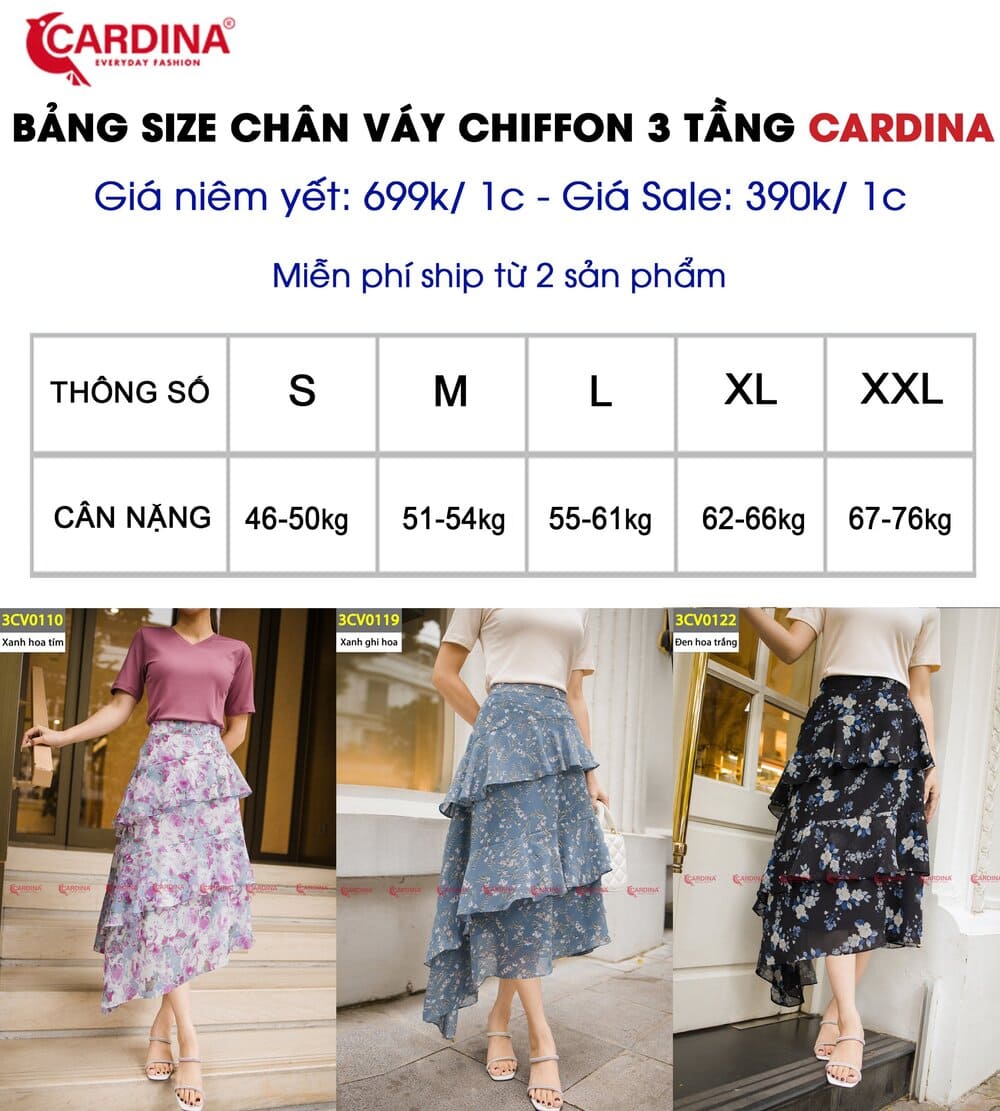 chân váy chiffon