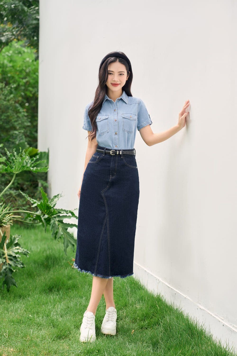 cách phối đồ cho người béo bụng