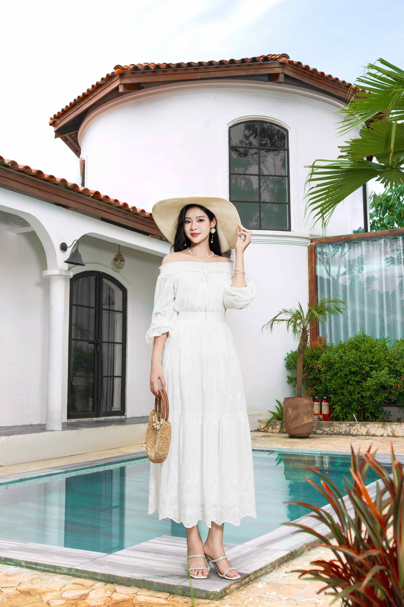 Chân Váy Thô Boi Nữ Younger by Cardina Dáng Midi Cạp Phẳng Chất Thô Boi
