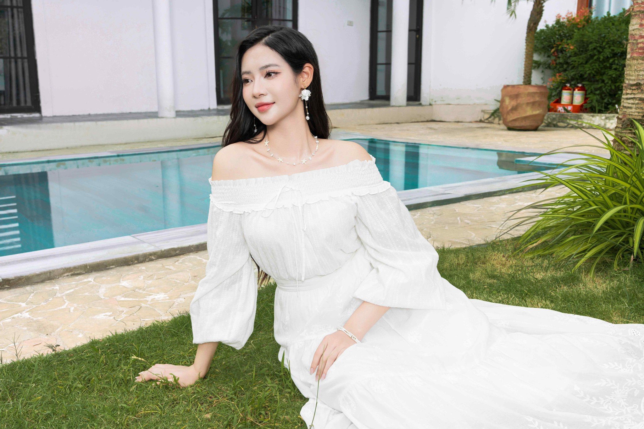 Chân Váy Thô Boi Nữ Younger by Cardina Dáng Midi Cạp Phẳng Chất Thô Boi