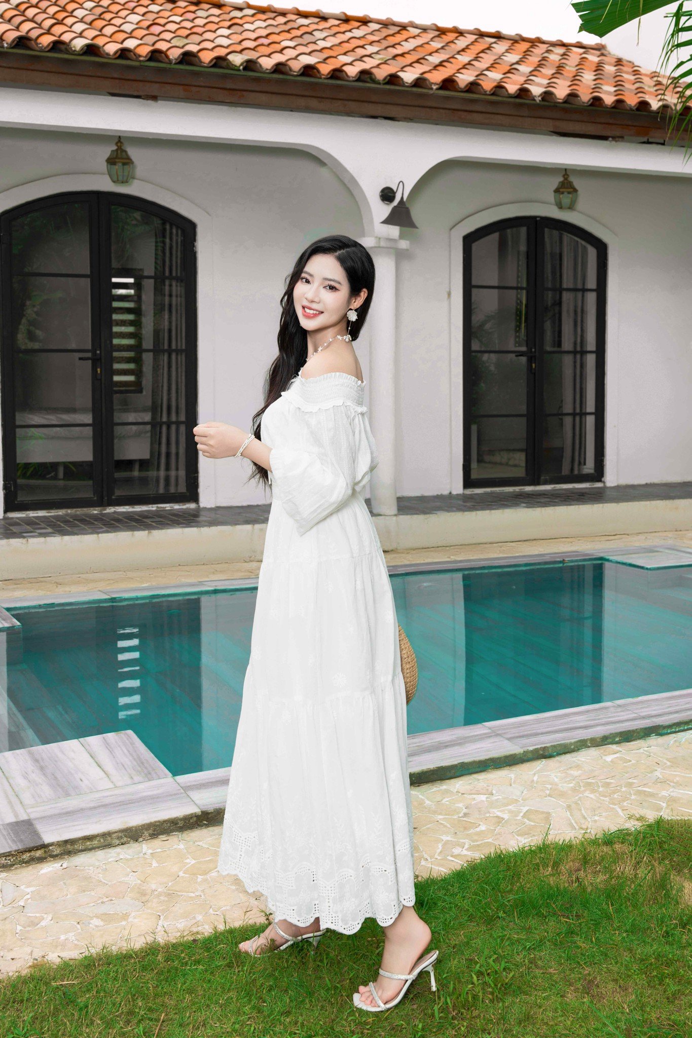 Chân Váy Thô Boi Nữ Younger by Cardina Dáng Midi Cạp Phẳng Chất Thô Boi