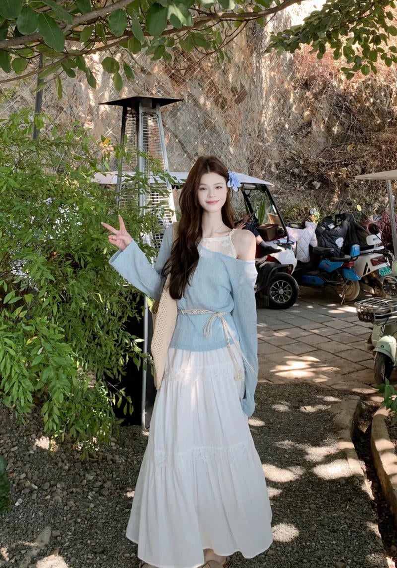 Phong cách bohemian phóng khoáng với áo dệt kim/áo ren