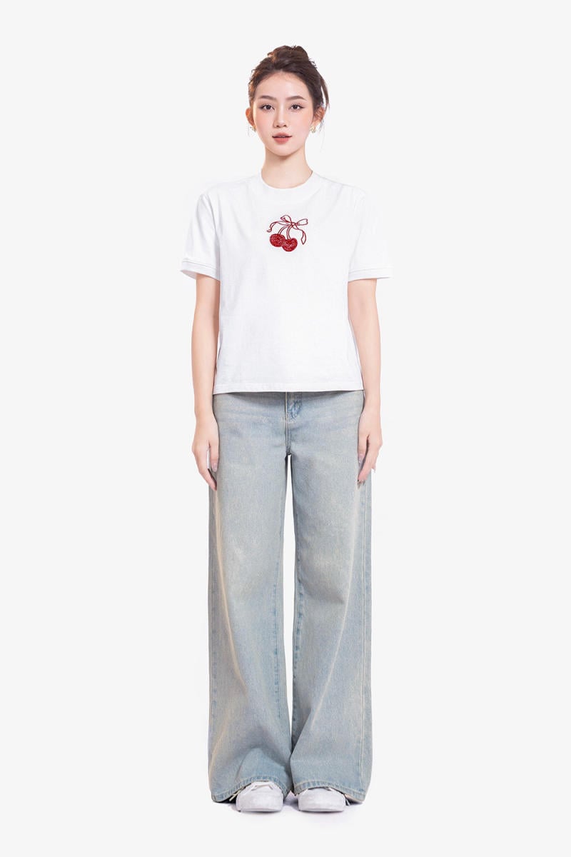 Áo và chân váy cherry