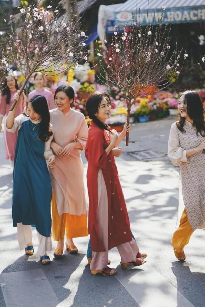 phối màu áo dài và quần