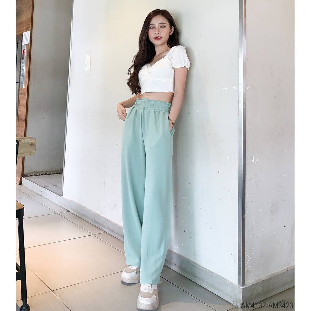 Quần culottes xanh ngọc