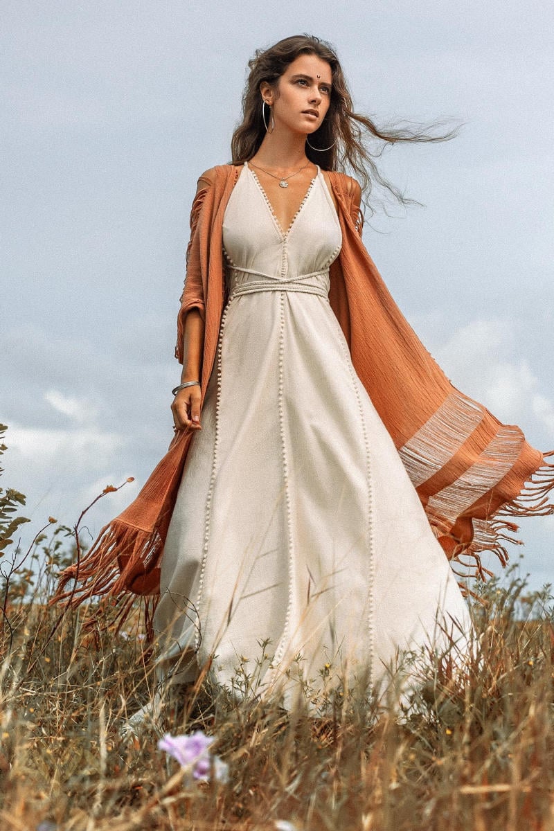 Váy đầm bohemian maxi vintage dáng dài xoè đi biển hoạ tiết hoa lá thổ cẩm  bigsize đẹp giá rẻ | Lazada.vn