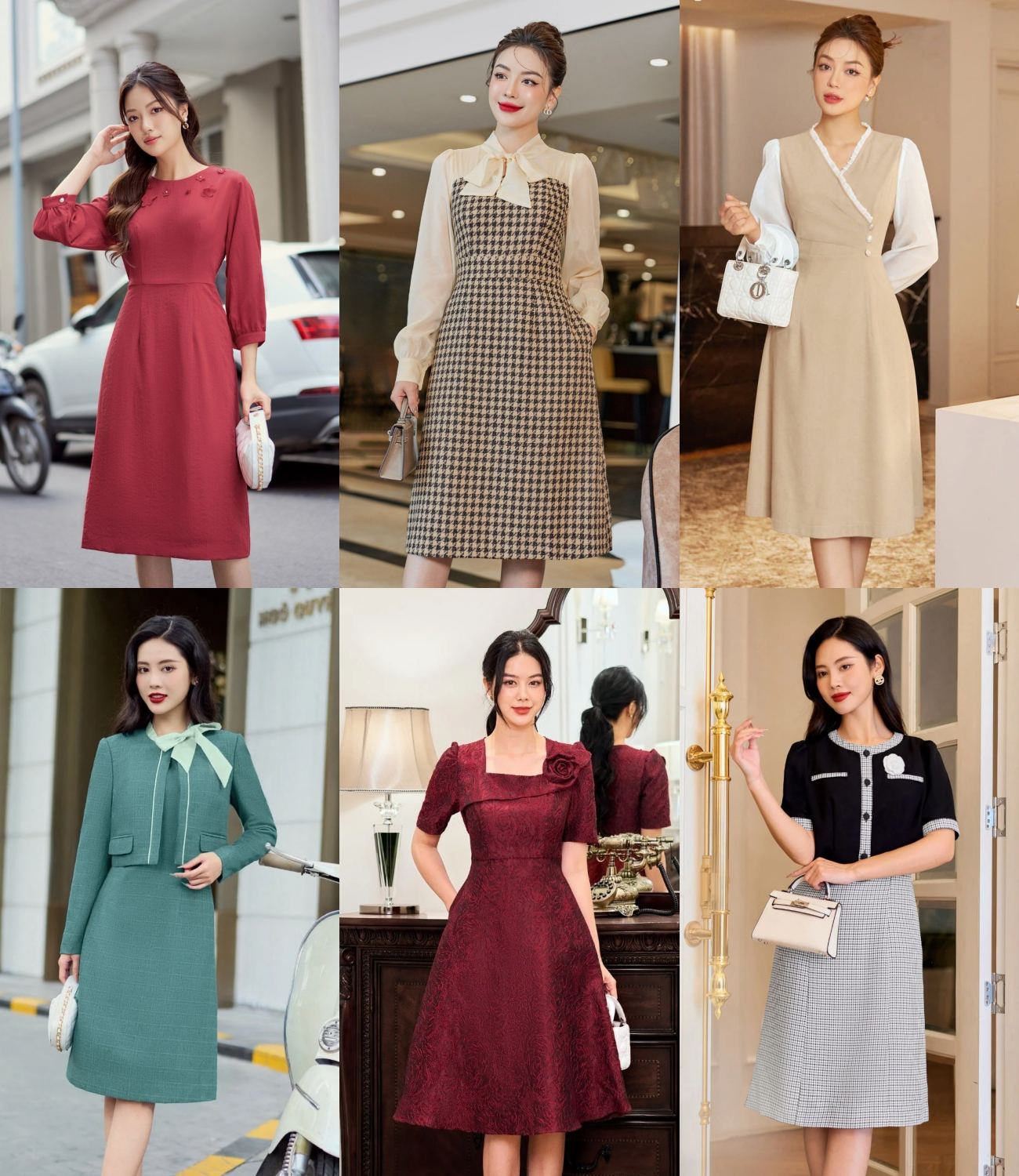 Những mẫu váy xòe liền thân công sở ĐẸP lịch thiệp - Báo Thái Bình điện tử