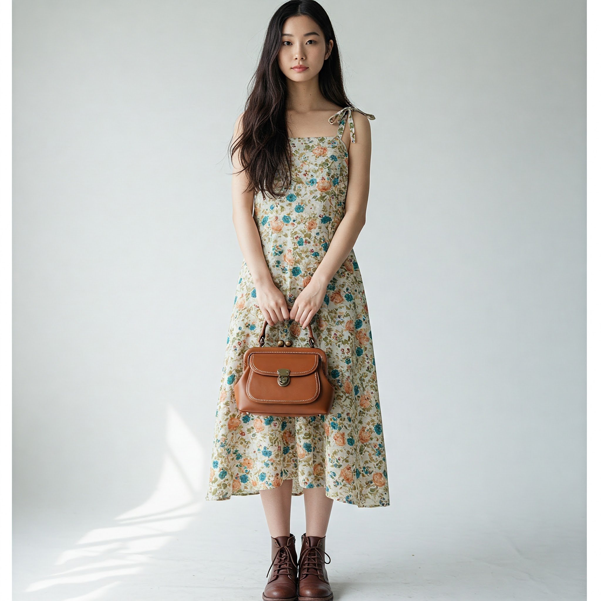 Đầm Linen Hoa Họa Tiết Vintage