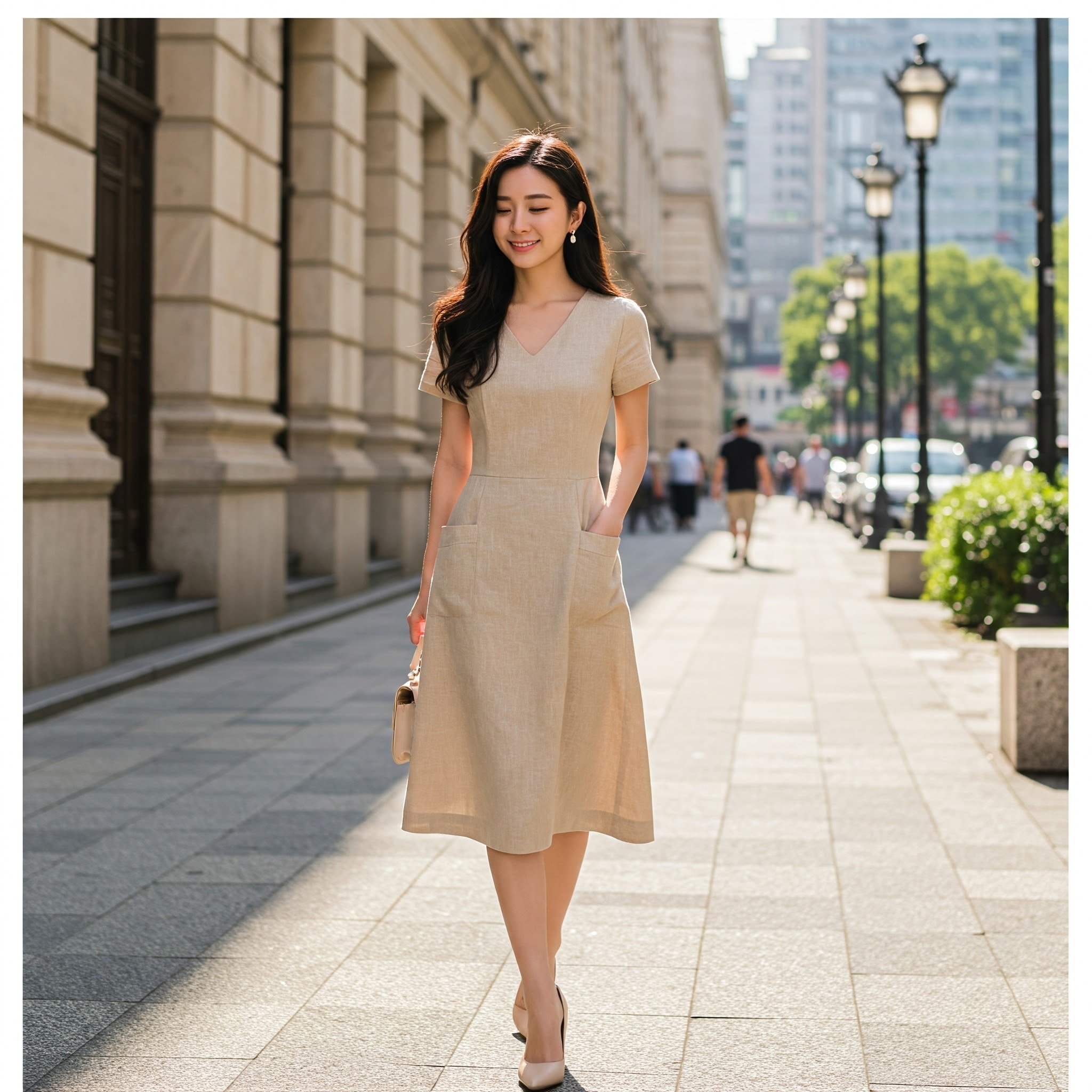 Đầm Linen Sọc Big Size