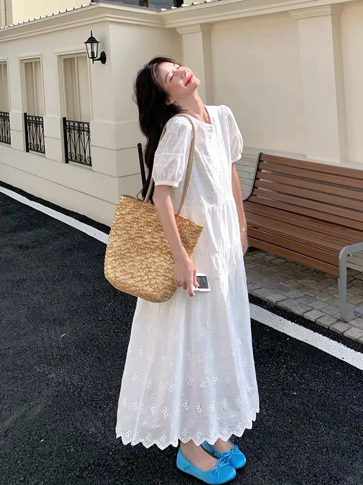 đầm ren trắng