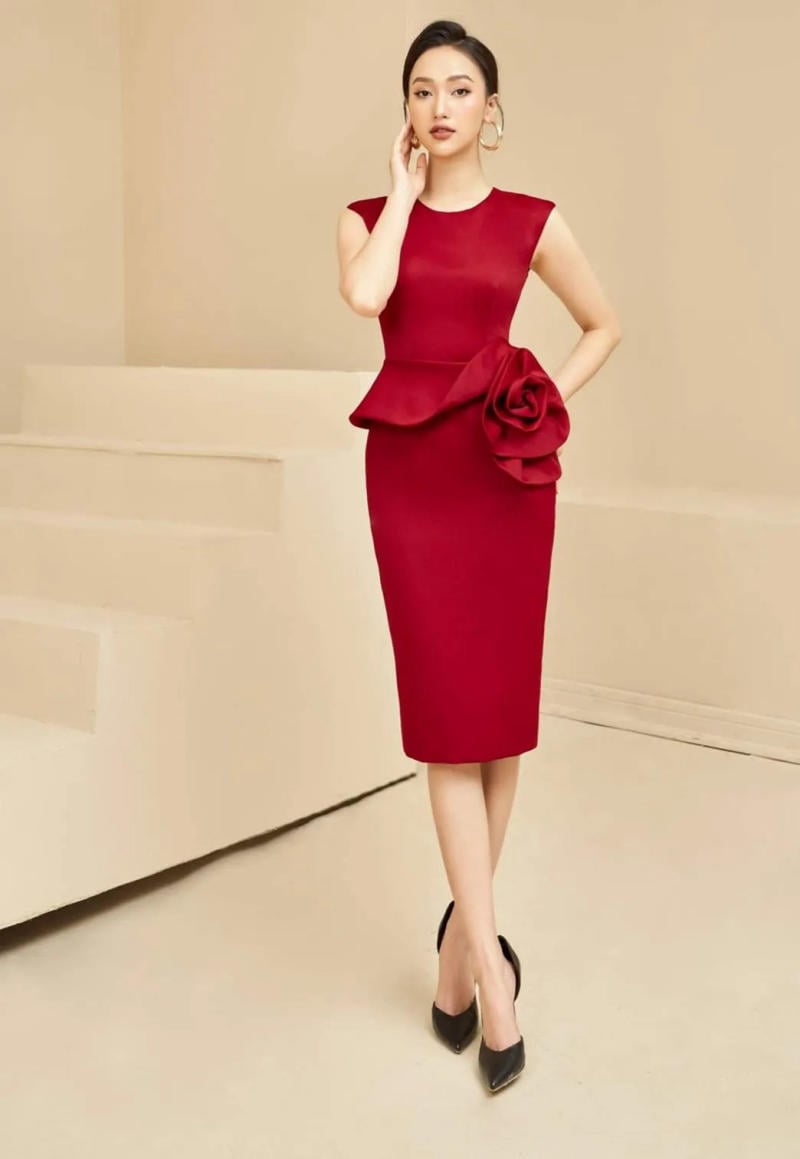 Váy tafta hồng dự tiệc sang chảnh V7492 | The Queen Fashion