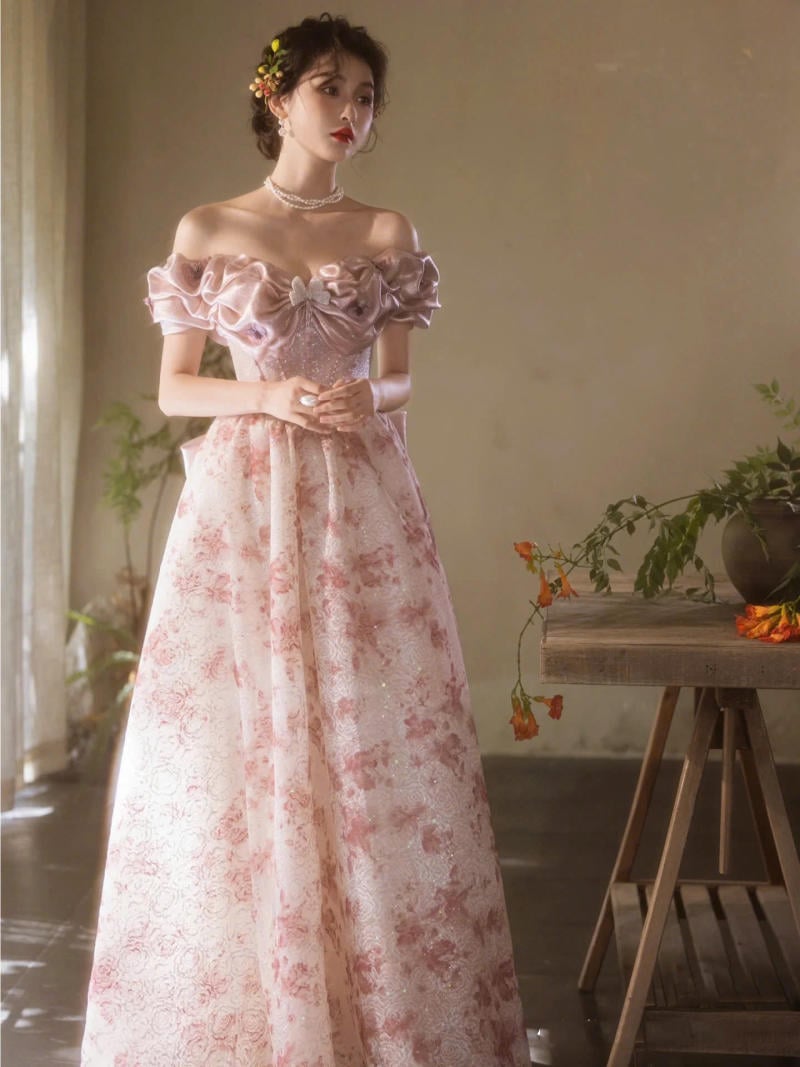 Đầm xòe công chúa trễ vai