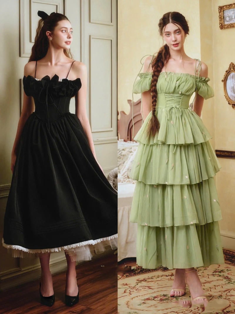 Đầm xòe công chúa trễ vai