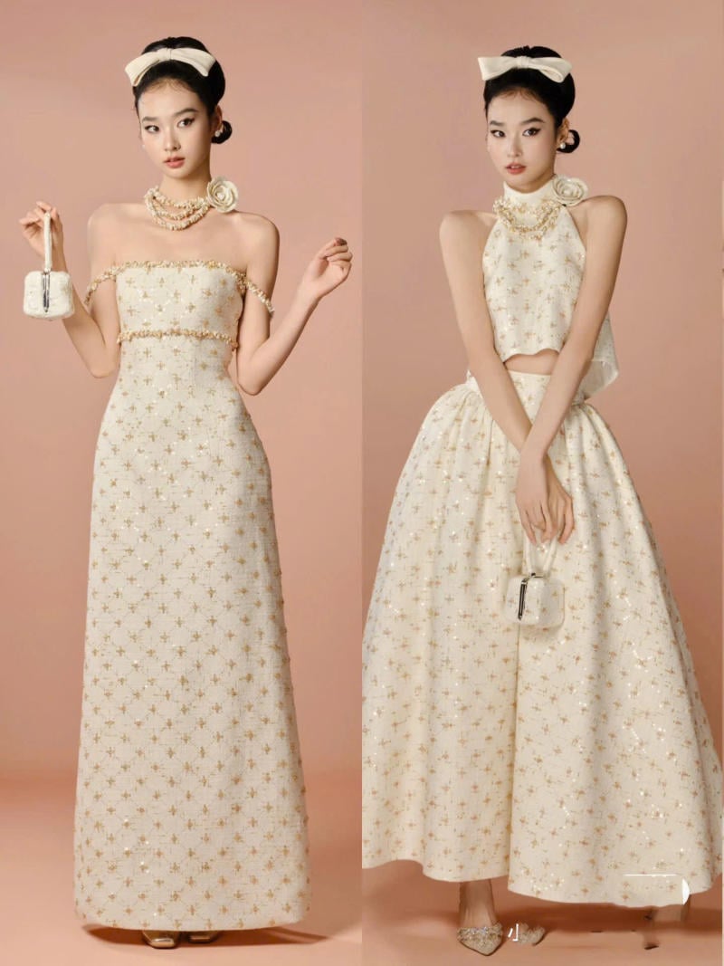 Đầm xòe công chúa dài