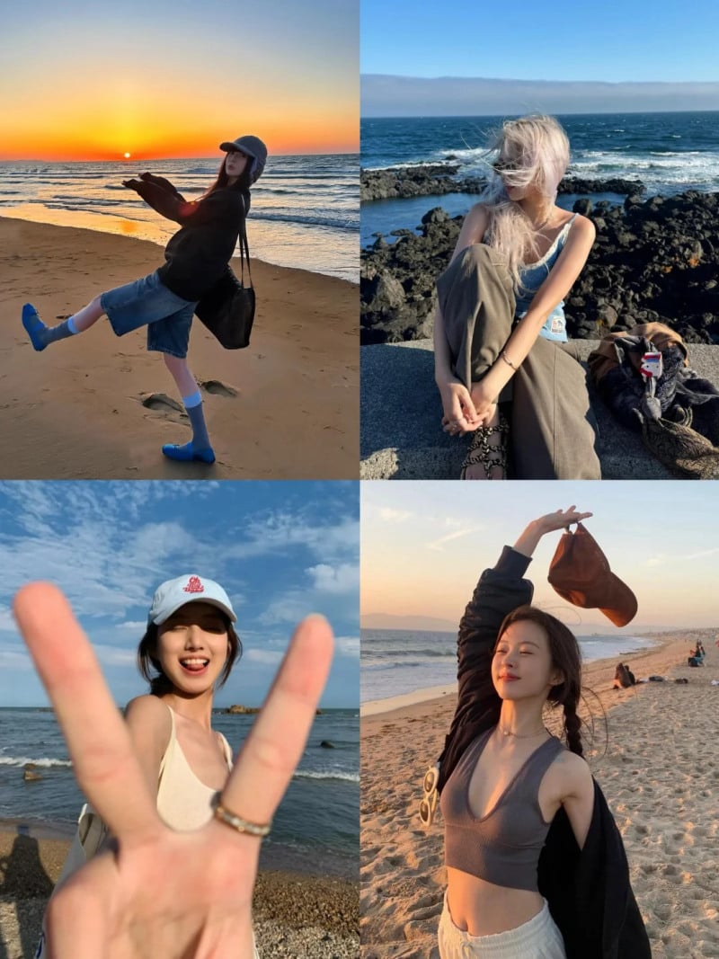 tạo dáng chụp ảnh một mình