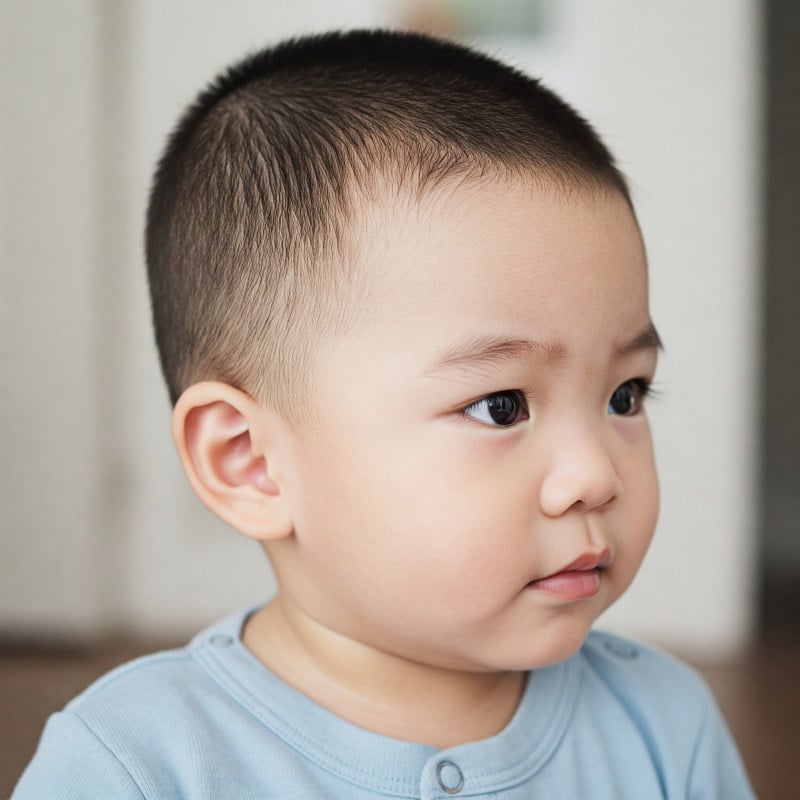 kiểu tóc đẹp cho bé trai 1-2 tuổi
