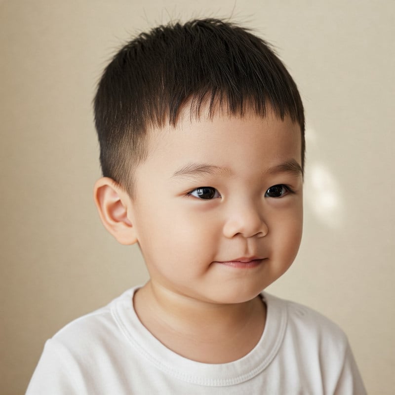 kiểu tóc đẹp cho bé trai 1-2 tuổi