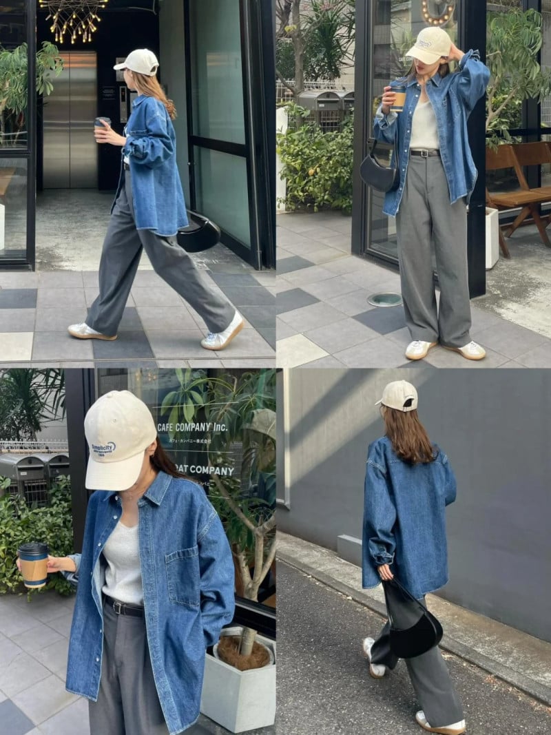 cách phối đồ với áo sơ mi jean nữ