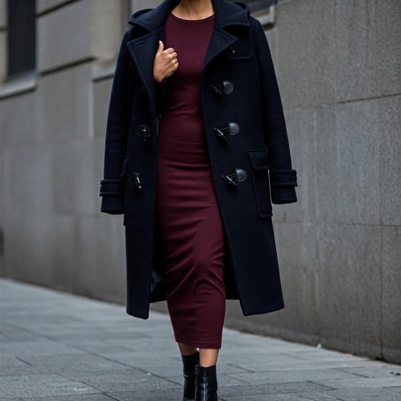 Duffle coat và đầm liền thân